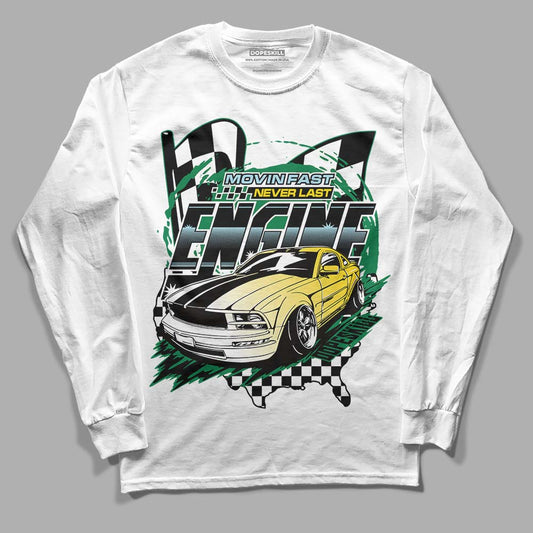Jordan 5 “Lucky Green” DopeSkill Long Sleeve T-Shirt ENGINE Tshirt Streetwear - White