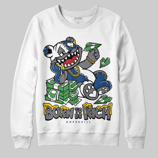 Jordan 9 Retro 'Flint Grey' 2026 DopeSkill Sweatshirt Born To Be Rich Graphic Streetwear - White