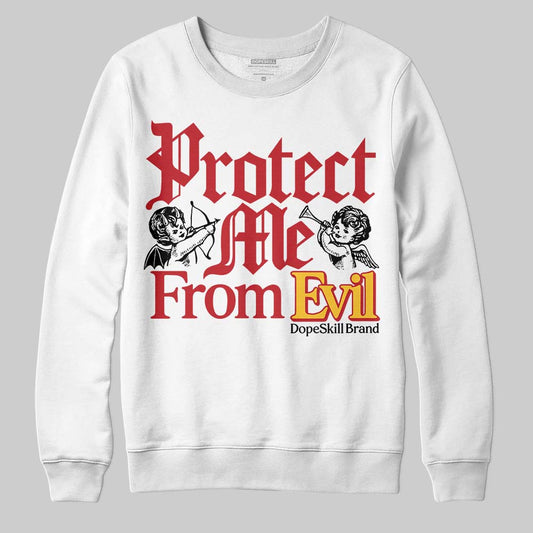 Jordan 14 Retro Ferrari (2025) DopeSkill Sweatshirt Protect Me From Evil Graphic Streetwear - White