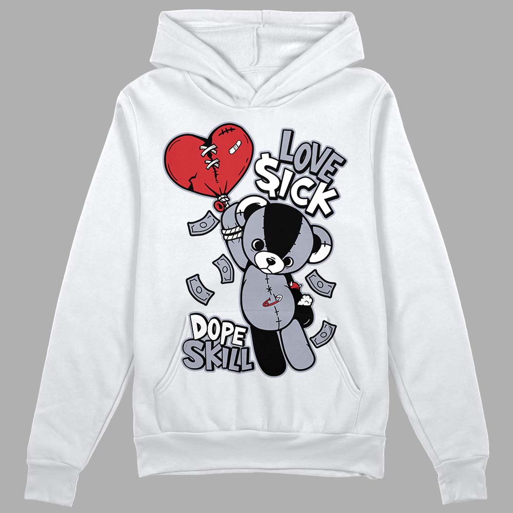 Jordan 4 “Bred Reimagined” DopeSkill Hoodie Sweatshirt Love Sick Graphic Streetwear - White 