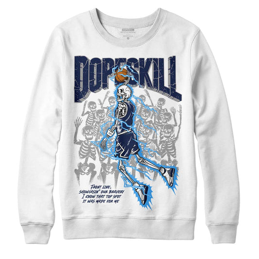 Jordan Spiz’ike Low “White/Obsidian” DopeSkill Sweatshirt Thunder Dunk Graphic Streetwear - White