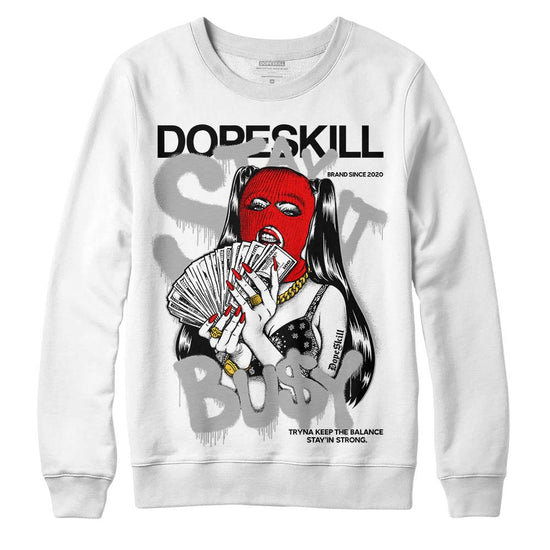 Jordan 1 Low OG “Shadow” DopeSkill Sweatshirt Stay It Busy Graphic Streetwear - White