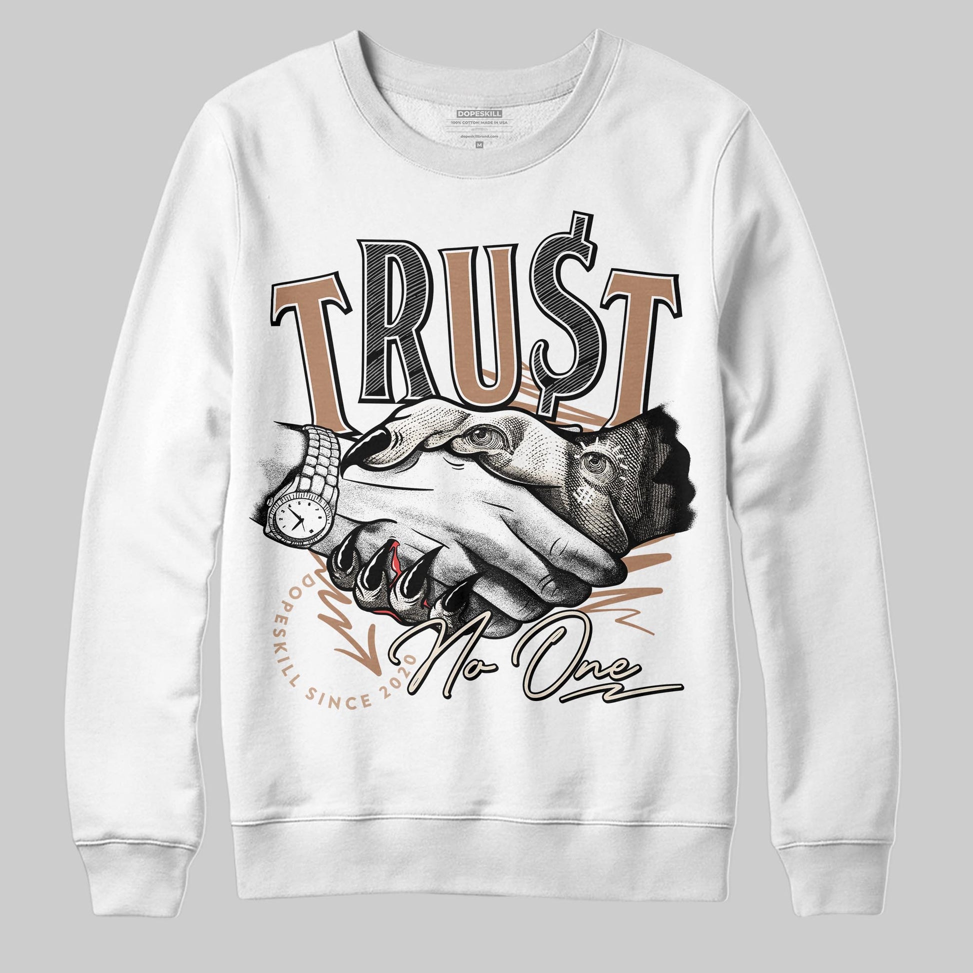 Jordan 4 Retro Cozy Girl DopeSkill Sweatshirt Trust No One Graphic Streetwear - White