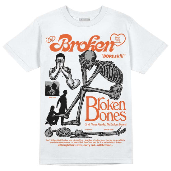 Jordan 3 Georgia Peach DopeSkill T-Shirt Broken Bones Graphic Streetwear - White 