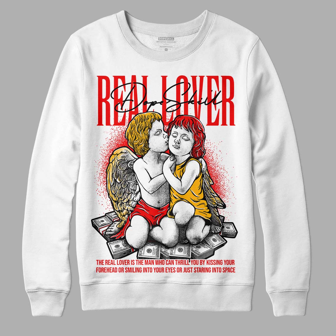 Red Sneakers DopeSkill Sweatshirt Real Lover Graphic Streetwear - White