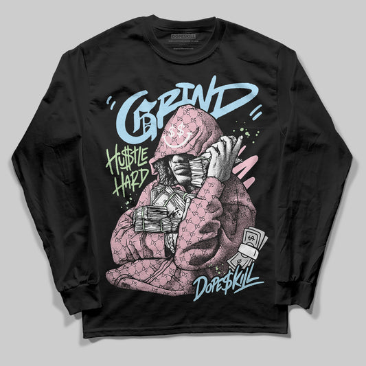 Jordan 4 Retro Valentine's Day (2026) (GS) DopeSkill Long Sleeve T-Shirt Grind Pray Graphic Streetwear - Black