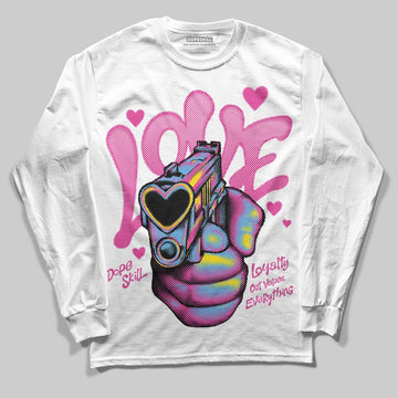 Dunk Low GS 'Triple Pink' DopeSkill Long Sleeve T-Shirt Love Shot Graphic Streetwear - White