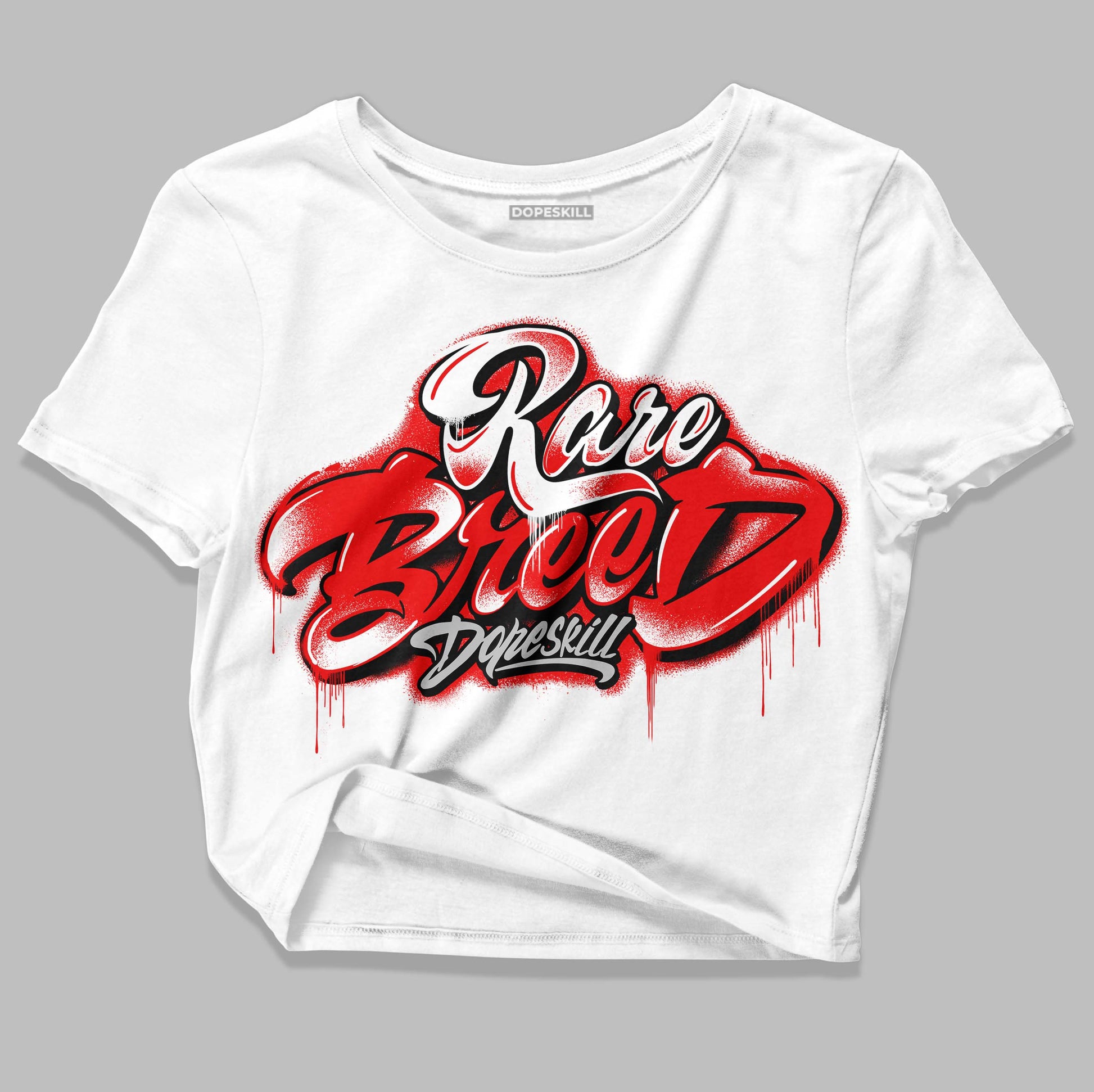 Jordan 12 “Cherry” DopeSkill Women's Crop Top Rare Breed Type Graphic Streetwear - White 