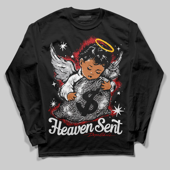 Jordan 3 OG “Black Cement” DopeSkill Long Sleeve T-Shirt Heaven Sent Graphic Streetwear - Black