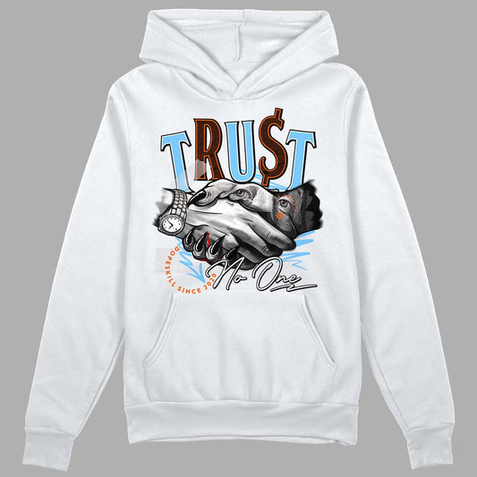 Dunk Low Futura University Blue DopeSkill Hoodie Sweatshirt Trust No One Graphic Streetwear - White
