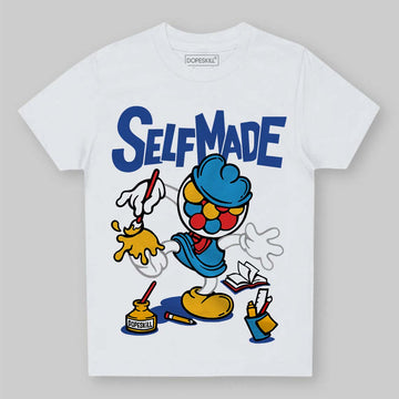 Royal Blue Sneakers DopeSkill Toddler Kids T-shirt Self Made Graphic Streetwear - White