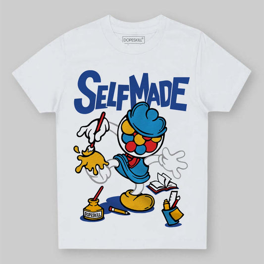 Royal Blue Sneakers DopeSkill Toddler Kids T-shirt Self Made Graphic Streetwear - White