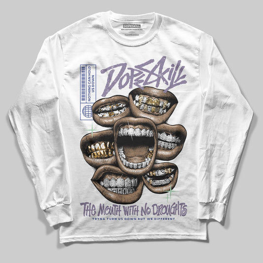Jordan 1 Retro Low OG Zion Williamson Voodoo Alternate DopeSkill Long Sleeve T-Shirt The Mouth With No Droughts Graphic Streetwear - White