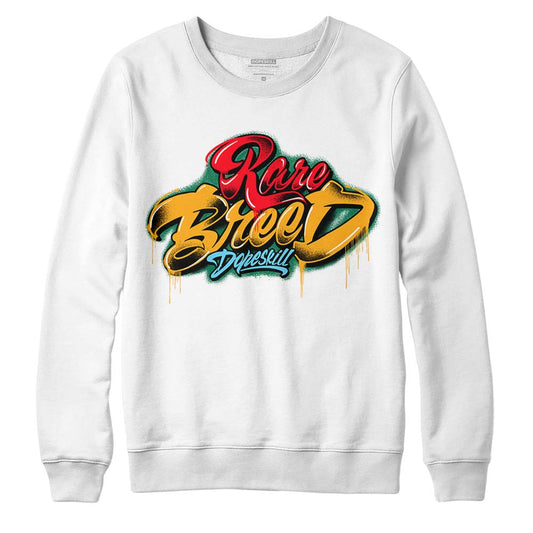 Jordan 1 Mid GS 'Six Championships' DopeSkill Sweatshirt Rare Breed Type Graphic Streetwear - White