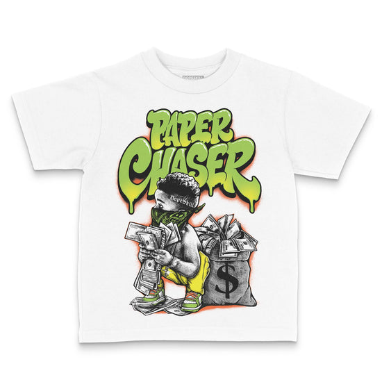 Neon Green Sneakers DopeSkill Toddler Kids T-shirt Paper Chaser Boy Graphic Streetwear - White