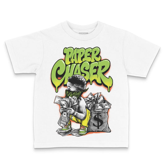 Neon Green Sneakers DopeSkill Toddler Kids T-shirt Paper Chaser Boy Graphic Streetwear - White