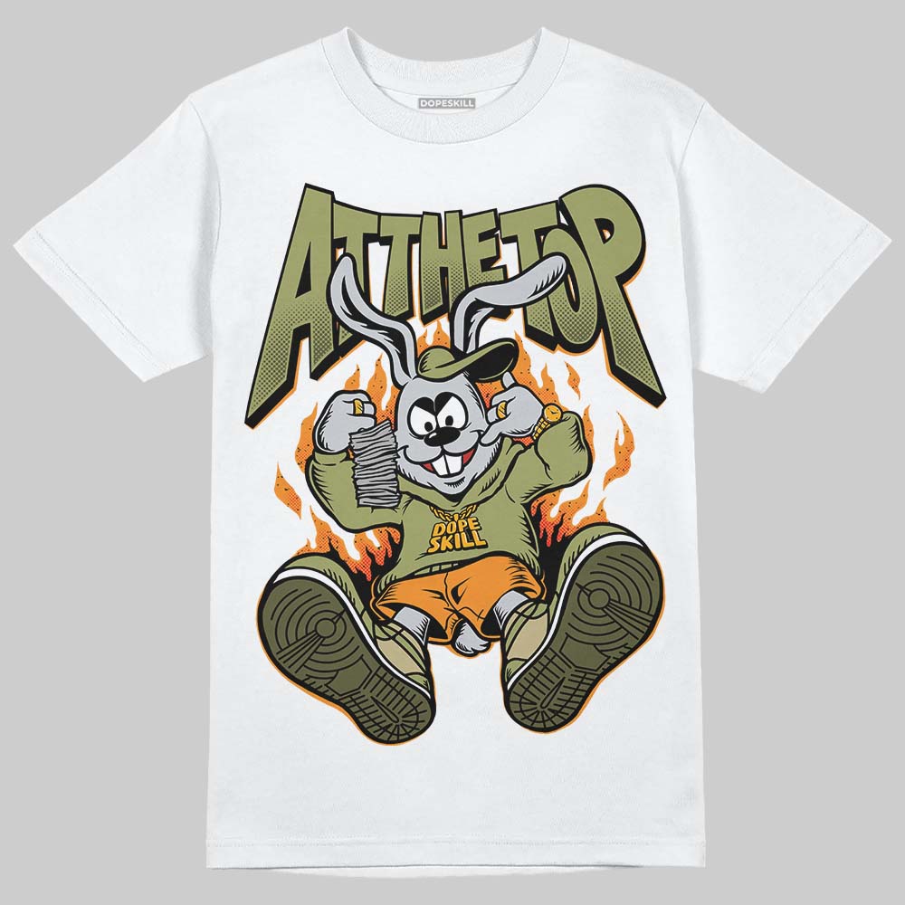 Olive Sneakers DopeSkill T-Shirt At The Top Graphic Streetwear - White