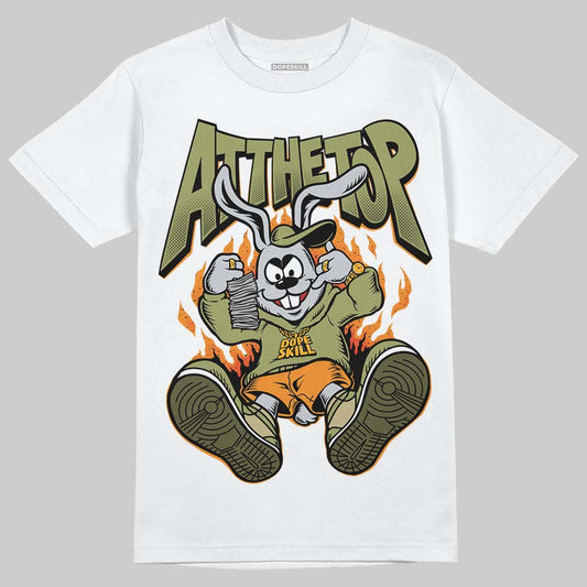 Olive Sneakers DopeSkill T-Shirt At The Top Graphic Streetwear - White