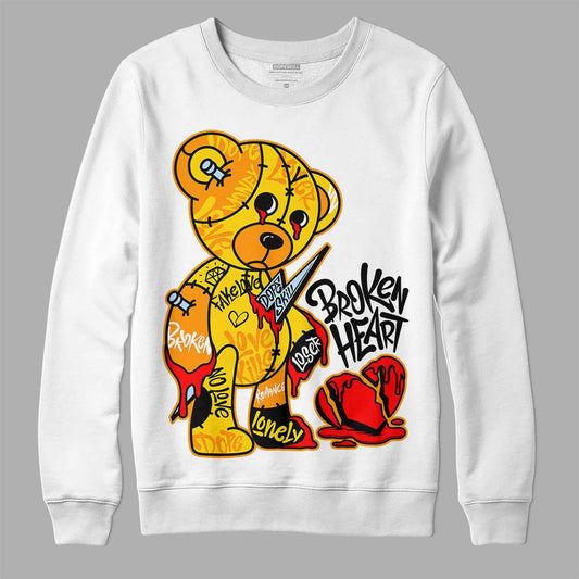 Jordan 6 “Yellow Ochre” DopeSkill Sweatshirt Broken Heart Graphic Streetwear - White