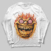 Orange, Black and White Sneakers DopeSkill Long Sleeve T-Shirt Hellfire Graphic Streetwear - White