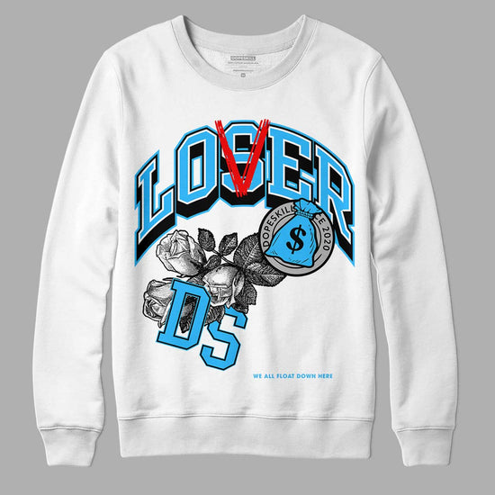 Jordan 2 Low "University Blue" DopeSkill Sweatshirt Loser Lover Graphic Streetwear - White