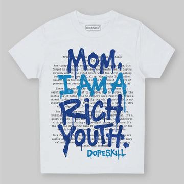Royal Blue Sneakers DopeSkill Toddler Kids T-shirt Mom, I Am A Rich Youth Graphic Streetwear - White