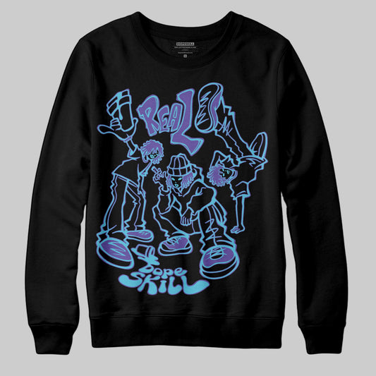 Jordan 8 Retro 'Aqua' 2025 DopeSkill Sweatshirt Real Y2K Players Graphic Streetwear - Black