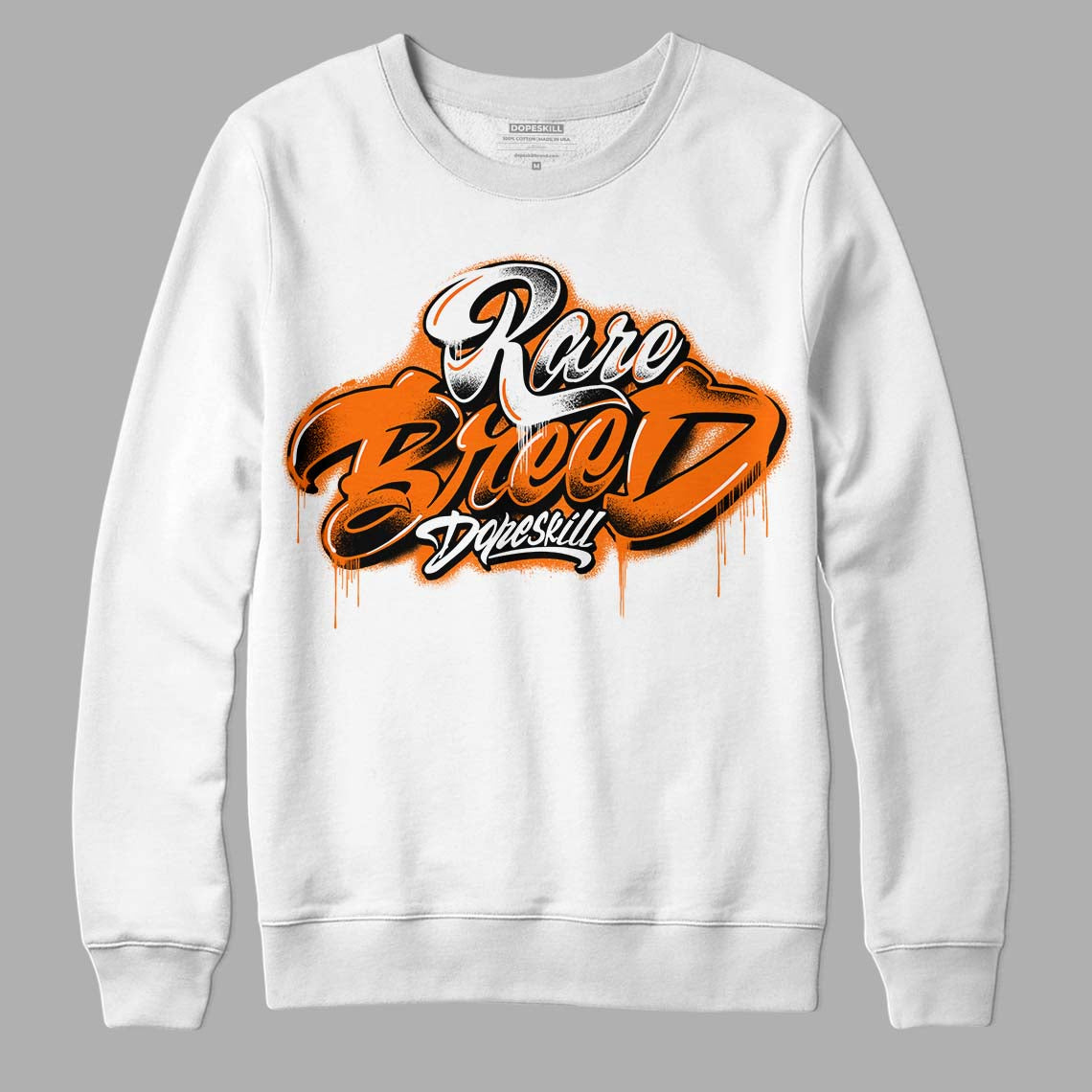 Orange, Black & White Sneakers DopeSkill Sweatshirt Rare Breed Type Graphic Streetwear - White