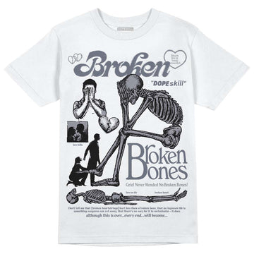 Jordan 14 Retro 'Stealth' DopeSkill T-Shirt Broken Bones Graphic Streetwear - White