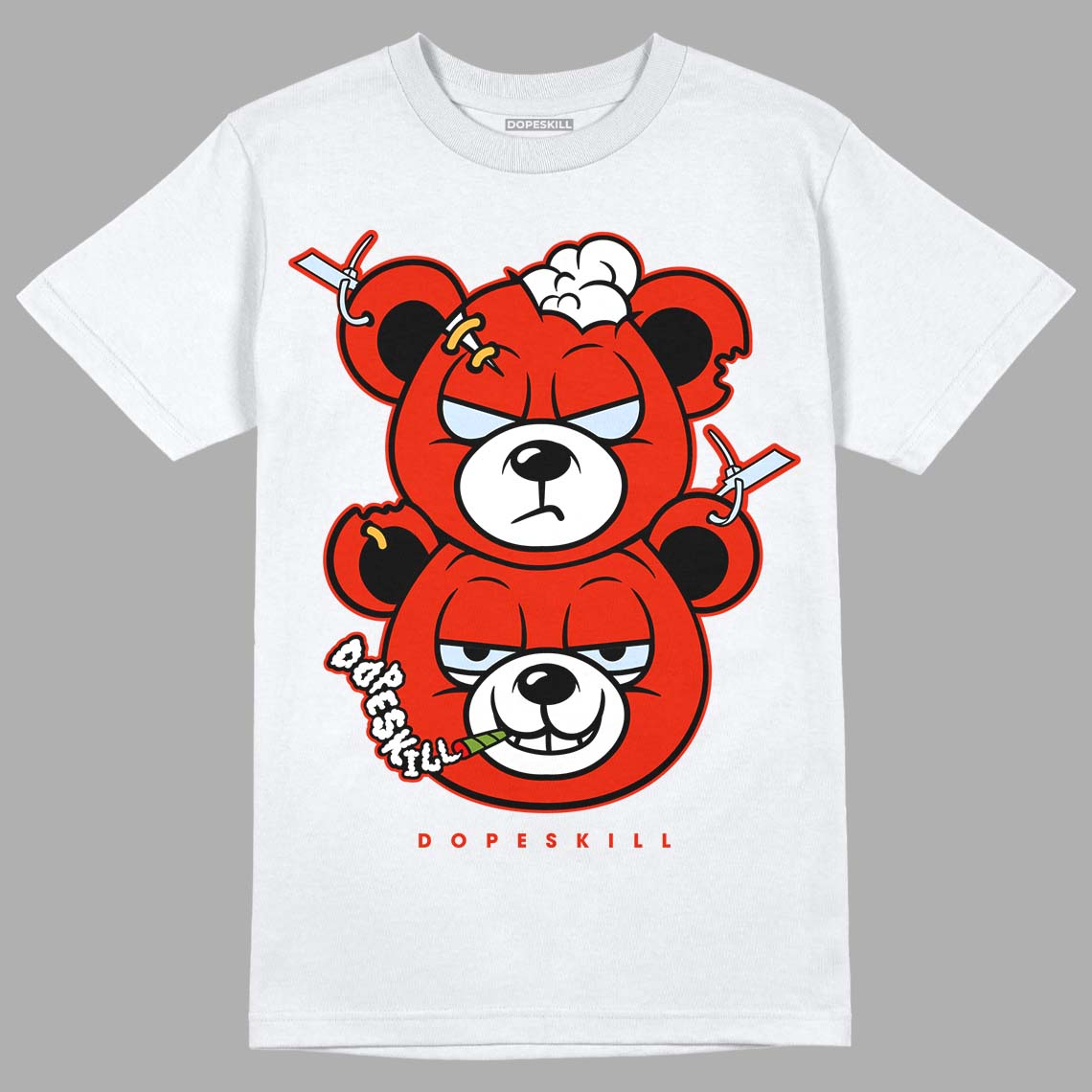 Jordan 6 Retro Toro Bravo DopeSkill T-shirt New Double Bear Graphic Streetwear - White