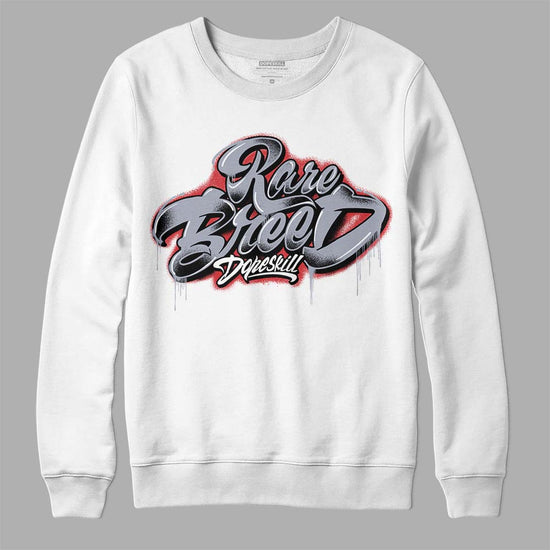 Jordan 4 “Bred Reimagined” DopeSkill Sweatshirt Rare Breed Type Graphic Streetwear - White