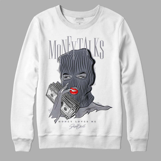 Jordan 14 Retro 'Stealth' DopeSkill Sweatshirt Money Talks Graphic Streetwear - White