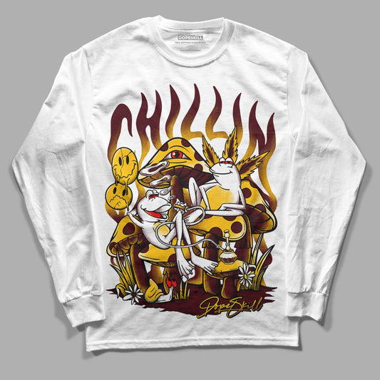 Dunk Yellow Bordeaux DopeSkill Long Sleeve T-Shirt Chillin Graphic Streetwear - White