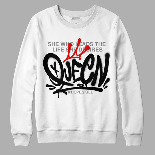 Jordan 2 Retro "Black Cement" DopeSkill Sweatshirt Queen Graphic Streetwear - White 