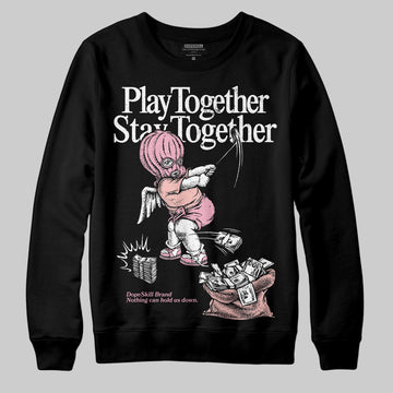 AMIRI White & Pink Stars Court Sneakers DopeSkill Sweatshirt Play together, Stay together Graphic Streetwear - Black