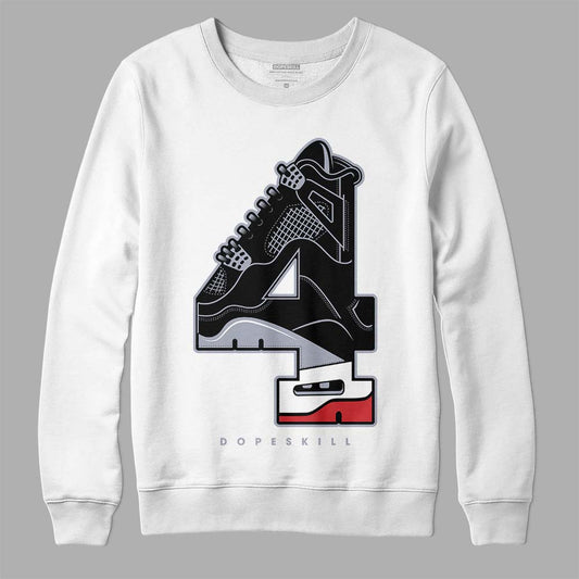 Jordan 4 “Bred Reimagined” DopeSkill Sweatshirt No.4 Graphic Streetwear - White