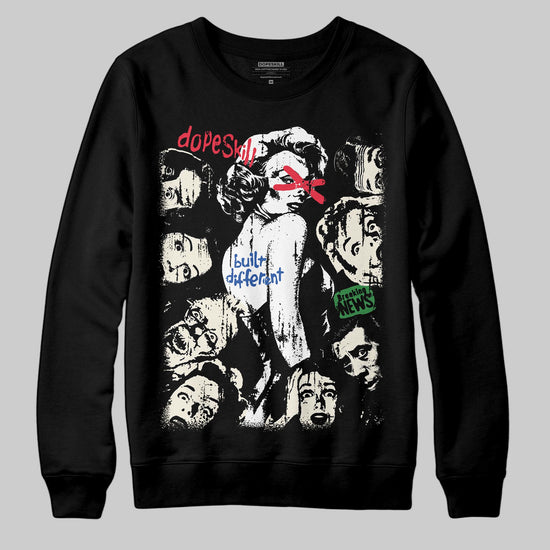 Jordan 11 Retro 285 Atlanta DopeSkill Sweatshirt Built Different Graphic Streetwear - Black