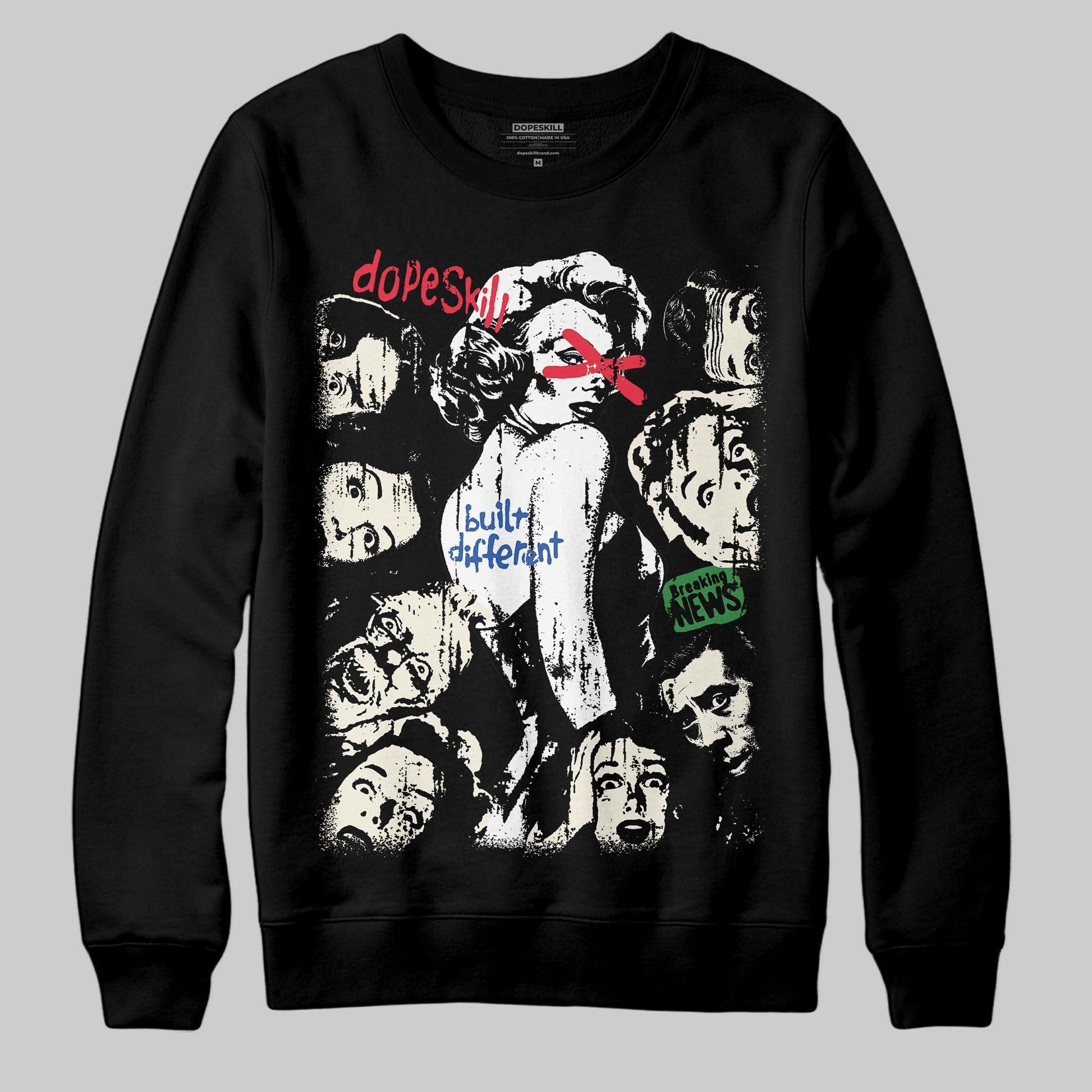 Jordan 11 Retro 285 Atlanta DopeSkill Sweatshirt Built Different Graphic Streetwear - Black