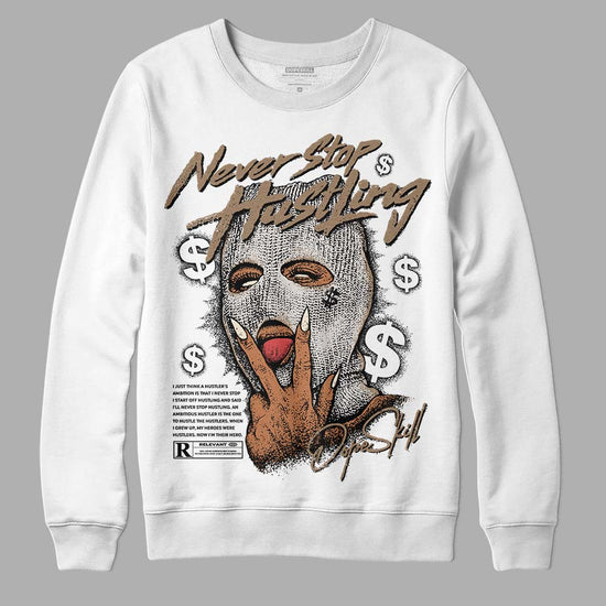 Jordan 5 SE “Sail” DopeSkill Sweatshirt Never Stop Hustling Graphic Streetwear - White