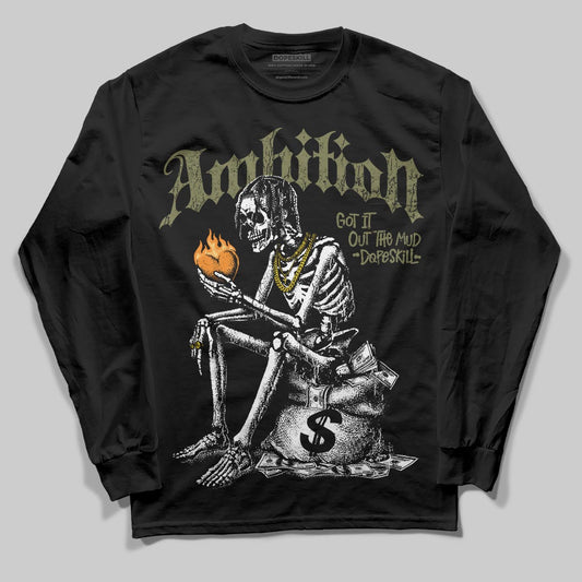 Olive Sneakers DopeSkill Long Sleeve T-Shirt Ambition Graphic Streetwear - Black