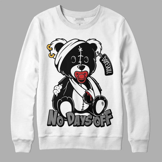 Jordan 1 High OG “Black/White” DopeSkill Sweatshirt Hurt Bear Graphic Streetwear - White 