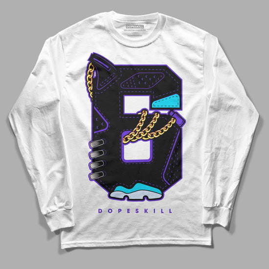 Jordan 6 "Aqua" DopeSkill Long Sleeve T-Shirt No.6 Graphic Streetwear - White 