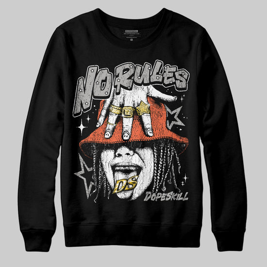 Grey Sneakers DopeSkill Sweatshirt No Rules Graphic Streetwear - black