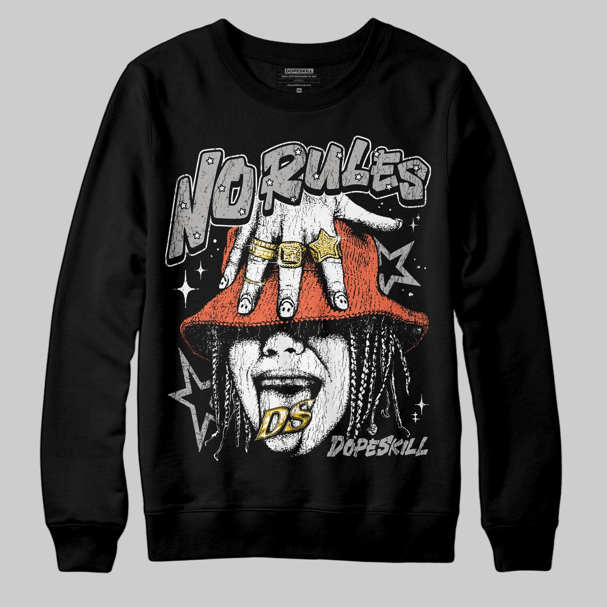 Grey Sneakers DopeSkill Sweatshirt No Rules Graphic Streetwear - black