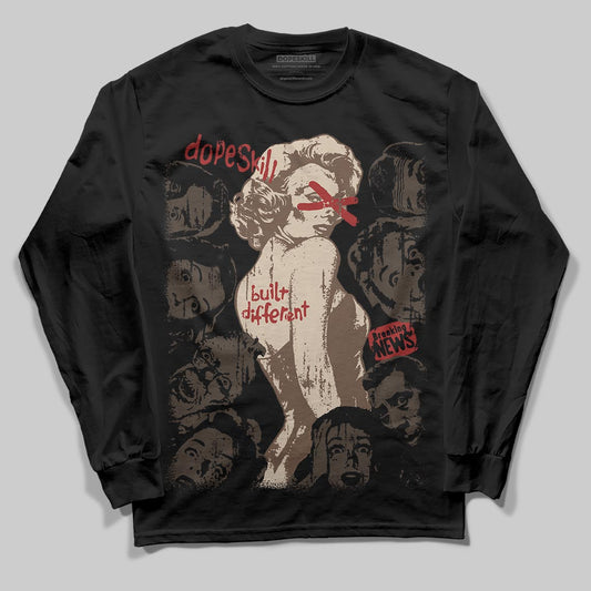 A Ma Maniére x Air Jordan 4 “Dark Mocha” DopeSkill Long Sleeve T-Shirt Built Different Graphic Streetwear - Black