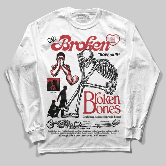 Jordan 14 Golf “Last Shot” DopeSkill Long Sleeve T-Shirt Broken Bones Graphic Streetwear - White