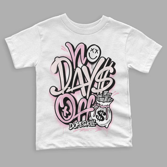 Dunk Low LX Pink Foam DopeSkill Toddler Kids T-shirt No Days Off Graphic Streetwear - White