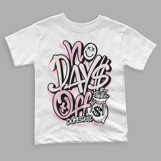 Dunk Low LX Pink Foam DopeSkill Toddler Kids T-shirt No Days Off Graphic Streetwear - White