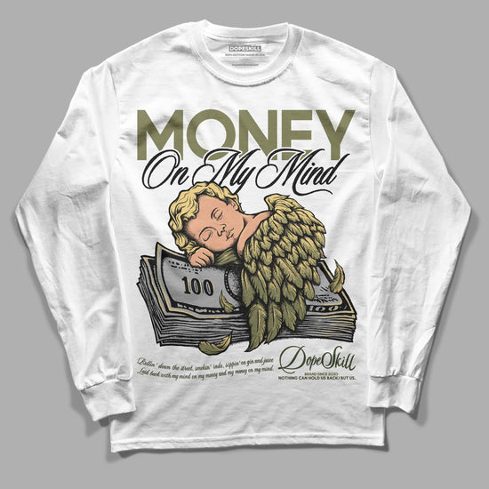 Jordan 4 Retro SE Craft Medium Olive DopeSkill Long Sleeve T-Shirt MOMM Graphic Streetwear - White