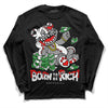 Black and White Sneakers DopeSkill Long Sleeve T-Shirt Born To Be Rich Graphic Streetwear - Black